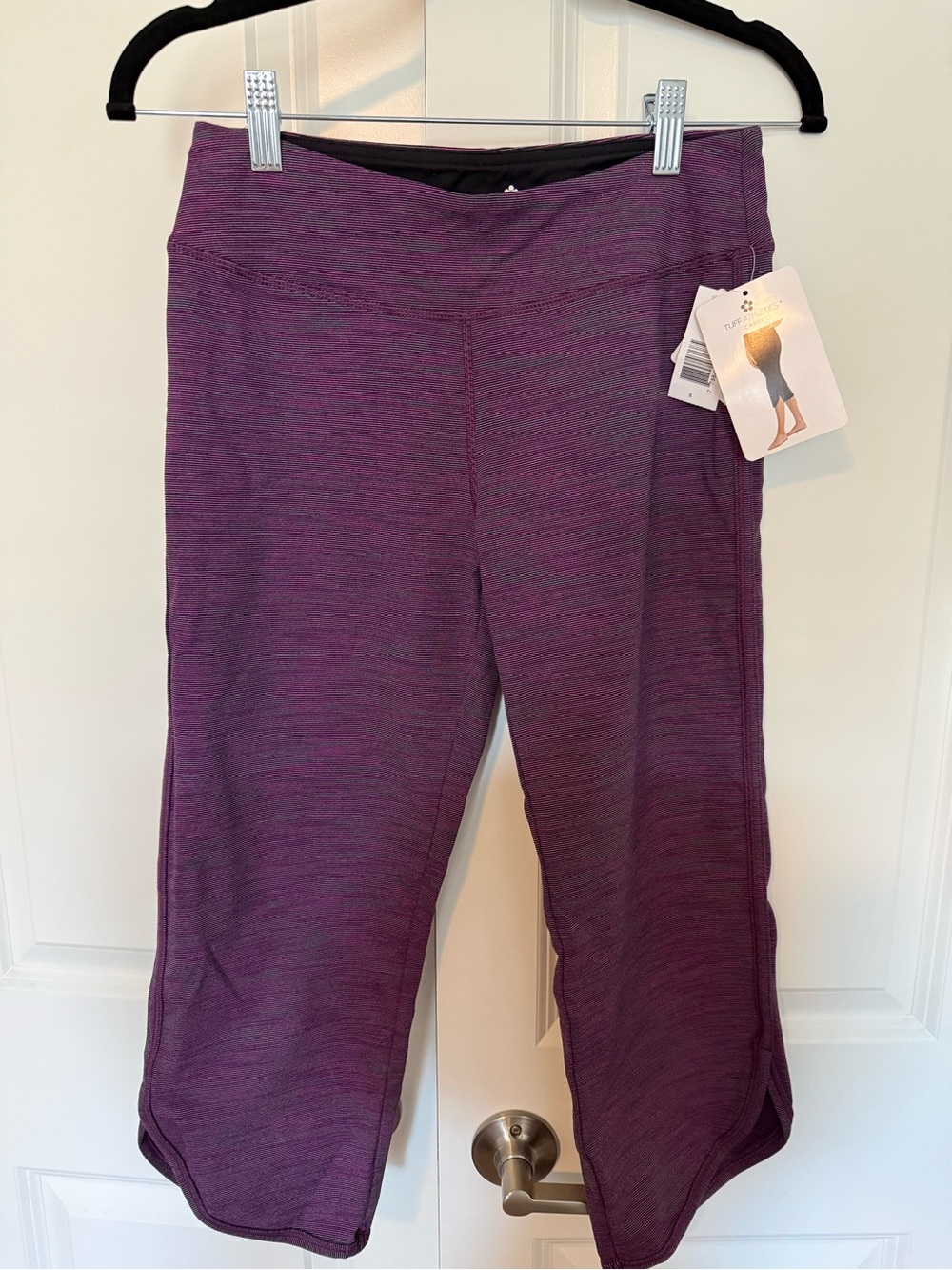 Tuff Athletics Purple Heathered Cropped Leggings